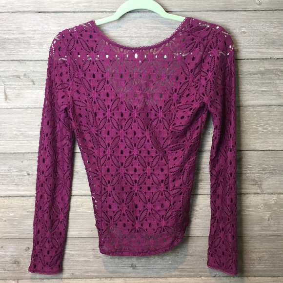NWOT FREE PEOPLE • Purple Lace undershirt SMALL - Picture 5 of 5